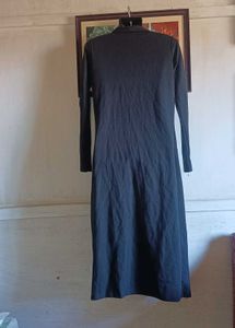Chic Longline Open Front Black Cardigan