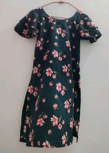 Dark Floral Print Summer Dress