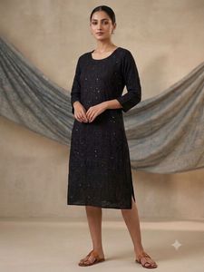 Black Sequined Chikankari Kurta