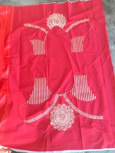 heavy 💕 wedding Banarasi ♥️ red  saree🔥