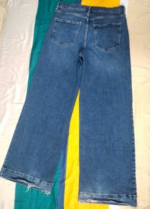 Stylish Wide Leg Cropped Denim Jeans