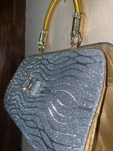 Sparkly Grey Bow bag