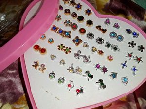 35 pairs golden multi earrings set combo
