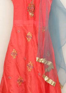 Beautiful Orange Ethnic Dress with Dupatta