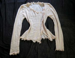 Sheer Lettuce Hem Knitwear Top