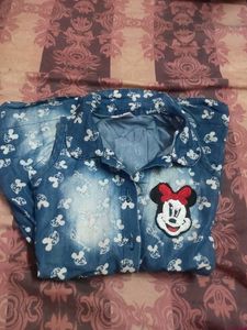 Cute Minnie Mouse Denim Romper