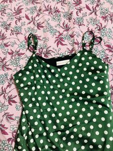 Green Polka Dot Slip Dress