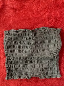 Olive Crop Top With Pad