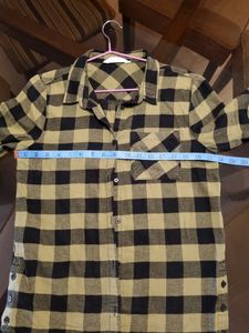 SALE cotton Casual SHIRT H &amp; M Green Black 36"