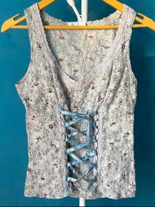 Floral Lace Corset Tank Top