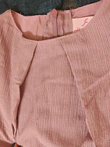 New Chic Pink A-Line Dress with Belt