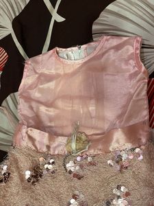 Sparkling Peach  frock  Set