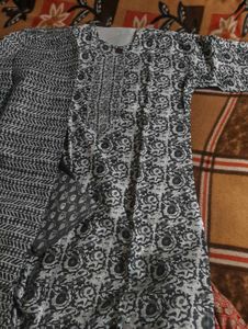 Cotton Slub Kurta Set with Dupatta