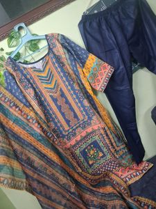 Vibrant Printed Kurta Set with Dupatta