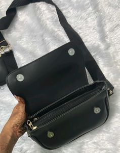 Chic Black Crossbody Bag with Coin Pouch