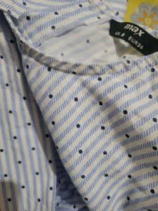 Blue Striped Ruffled Top