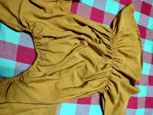 Mustard Yellow Ruffle Sleeve Top