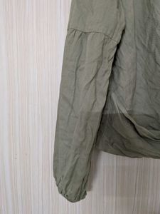Olive Green Twist Front Top