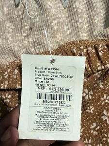 Brown Floral Print Tiered Mini Skirt