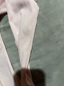Pink Lace Trim Tie Front Top XS