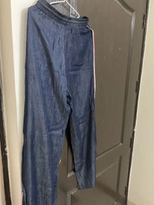 Stylish Blue Track Pants with Side Stripe