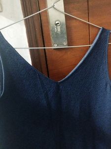 Branded Blue V Neck Top