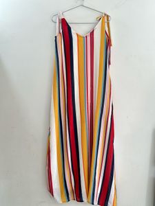 Ginger Brand Striped Multicolor Maxi Dress