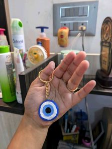 Evil Eye Keychain Blue White