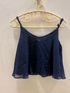 Boho Embroidered Navy Blue Camisole