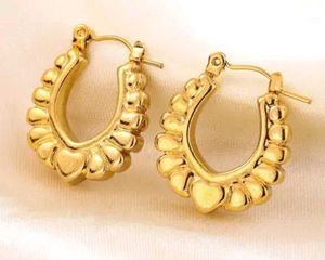 Gold Tone Heart Hoop Earrings
