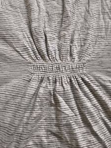 Lightweight Grey Striped Batwing Top
