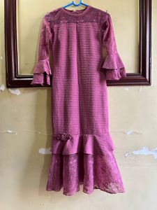 Elegant Pink Lace Dress