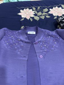 Lavender Kurta coord Set with Pearl Embellishments