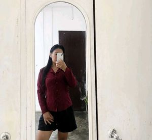 Maroon Button-Up Shirt