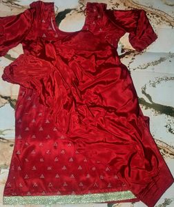 Designer RedPathani suite soft silky shining beaut
