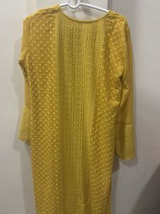 Elegant Yellow Chikankari Kurta