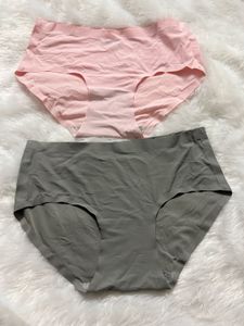 Comfortable Seamless Briefs - Pink & Grey
