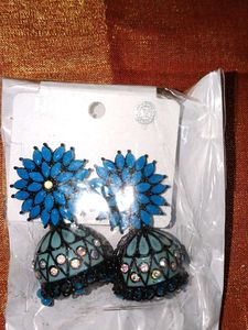 Beautiful Blue Jhumka Earrings
