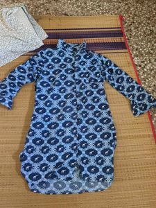 Stylish Blue Front open kurta or top