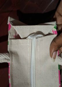 Bright Flower Design Jute Tote Bag