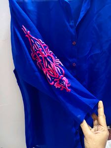 Vibrant Blue Embroidered shirt