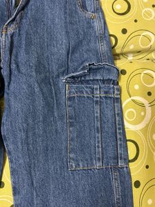 Blue Denim Cargo Pants
