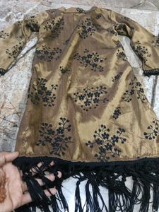 Golden Floral Kurta