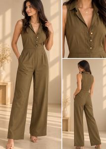Chic Olive Green Sleeveless Jumpsuit