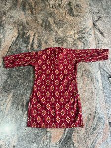 Maroon Printed Kurta