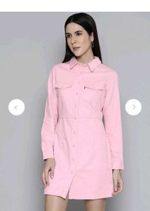 Levi's Pink Denim Shirt Dress