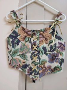 Floral Tapestry Corset Top