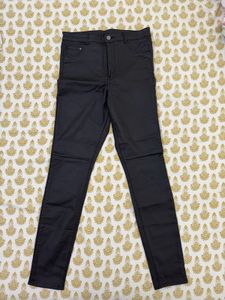 Black Skinny Fit Faux Leather Pants