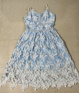 Light Blue Lace Midi Dress