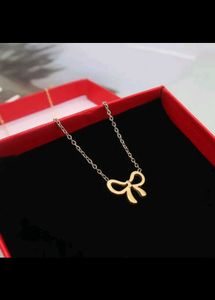 Gold Bow Necklace